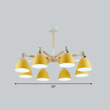 Nordic Style Swivel Chandelier Light - Metal Pendant Fixture For Living Room 8 / Yellow