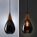 Nordic Style Teardrop Glass Pendant Ceiling Light For Dining Room Smoke Gray / 6