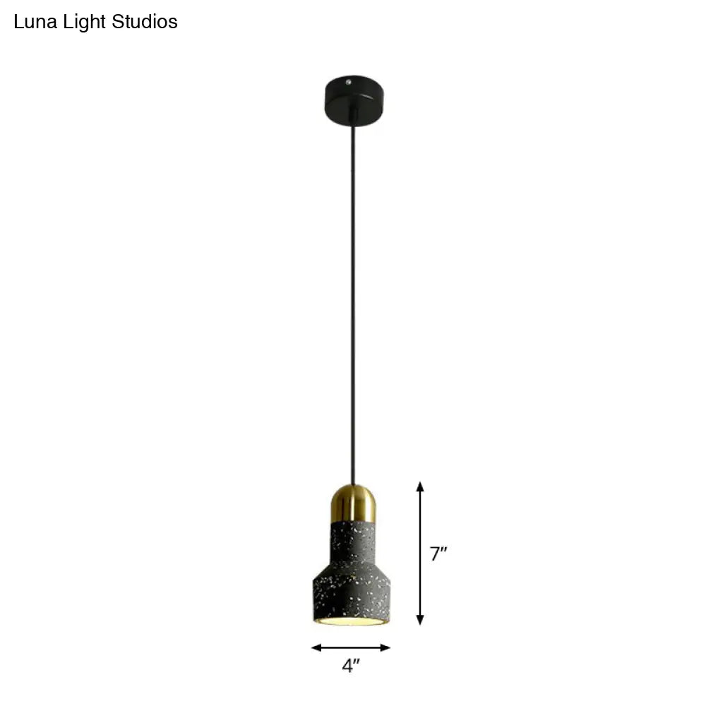 Nordic Style Terrazzo Mini Spotlight Pendant Lighting For Dining Room - 1 Bulb Fixture