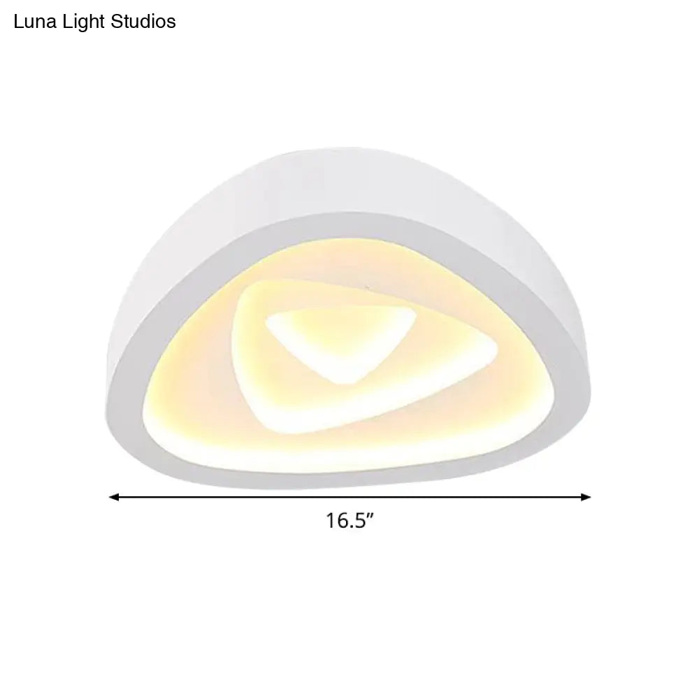 Nordic Style Triangle Ceiling Light - Acrylic White Led With Remote Control Dimming (16.5’ Or