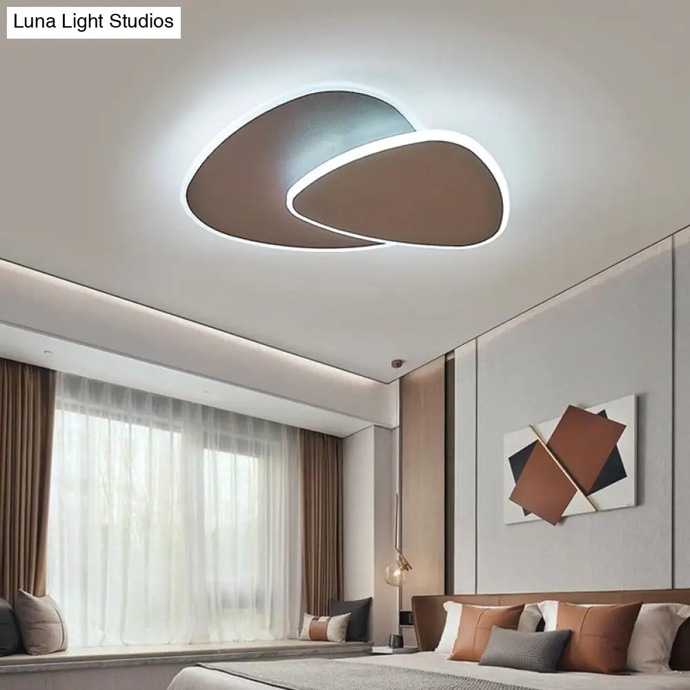 Nordic Style Triangular Led Ceiling Light With Metal Flush Fixture For Bedrooms