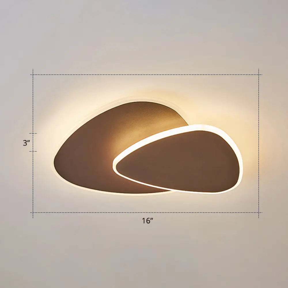 Nordic Style Triangular Led Ceiling Light With Metal Flush Fixture For Bedrooms Coffee / 16’ Warm