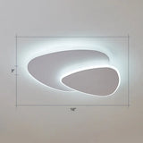 Nordic Style Triangular Led Ceiling Light With Metal Flush Fixture For Bedrooms White / 16’