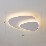 Nordic Style Triangular Led Ceiling Light With Metal Flush Fixture For Bedrooms White / 19.5’ Warm