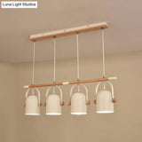 Nordic Style Triple Metal Pendant Light With Adjustable Dome Shade For Island Lighting In White