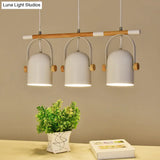 Nordic Style Triple Metal Pendant Light With Adjustable Dome Shade For Island Lighting In White