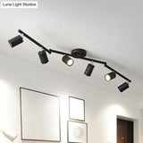 Nordic Style Tubular Metal Flush Mount 6 - Light Ceiling Spotlight For Living Room
