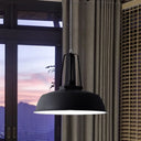 Nordic Stylish Black/Blue Barn Shade Pendant Light - Metallic Finish Ideal For Living Rooms Black