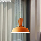 Nordic Stylish Black/Blue Barn Shade Pendant Light - Metallic Finish Ideal For Living Rooms
