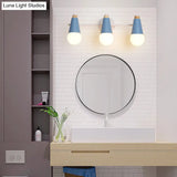 Nordic Stylish Metal Wall Light With 3-Bulb Sweet Cone Design For Study Room And Hallway