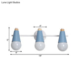 Nordic Stylish Metal Wall Light With 3-Bulb Sweet Cone Design For Study Room And Hallway