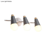 Nordic Stylish Metal Wall Light With 3-Bulb Sweet Cone Design For Study Room And Hallway