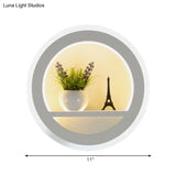 Nordic Stylish White Acrylic Wall Sconce For Living Room Restaurants