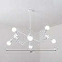 Nordic Swing Arm Pendant Chandelier With Open Bulb Design 8 / White