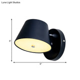 Nordic Tapered Shade Metal Wall Lamp In Black/White - Perfect For Bedroom And Study Room