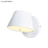 Nordic Tapered Shade Metal Wall Lamp In Black/White - Perfect For Bedroom And Study Room