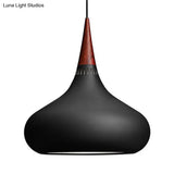 Nordic Teardrop Pendant Lighting - 8’/11’/12’W Metal 1 Light Black/White/Pink