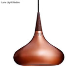 Nordic Teardrop Pendant Lighting - 8’/11’/12’W Metal 1 Light Black/White/Pink