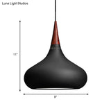 Nordic Teardrop Pendant Lighting - 8’/11’/12’W Metal 1 Light Black/White/Pink
