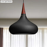 Nordic Teardrop Pendant Lighting - 8’/11’/12’W Metal 1 Light Black/White/Pink