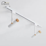 Nordic Tubular Metallic Spotlight With Wood Cap 2 / White Ceiling Lamp