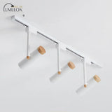 Nordic Tubular Metallic Spotlight With Wood Cap 3 / White Ceiling Lamp
