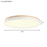 Nordic Ultra Thin Drum Flush Mount Led Light - Wood White Dia 10.5’/15’/19’ Bedroom Lighting