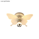 Nordic White Butterfly Led Flush Mount Lamp With Acrylic Shade – Corridor Lighting Fixture
