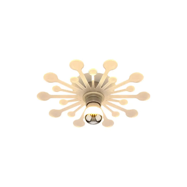 Nordic White Dandelion Led Semi Flush Ceiling Light With Acrylic Shade