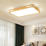 Nordic Wood Flush Mount Led Ceiling Light For Living Room