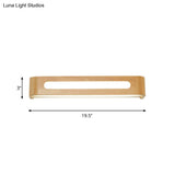 Nordic Wood Led Bathroom Vanity Wall Light - Rectangular Flush Mount Sconce (12/19.5/23.5 Wide)