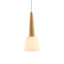 Nordic Wood Pendant Light For Kitchen Dinette With Milk Glass Shade And Handle 1 /