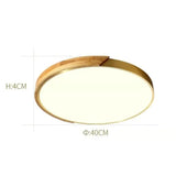 Northern Led Round Wood Copper Tricolour Light Ceiling Lamp 40Cm