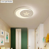 Nursery Ceiling Light: Starry Moon Night Led Flush Mount Fixture