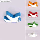 Nursery Room Delight: Led Cartoon Acrylic Bird Shaped Flush Mount Ceiling Light