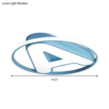 Nursing Room Led Circular Ceiling Lamp - Acrylic Kids Mount Light With Letter A