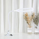Oblong Shade Led Clip-On Desk Light With Eye-Caring Technology For Reading Black/White White