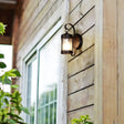 One Bulb Industrial Porch Sconce Lighting Fixture With Bubble Glass Cylinder/Lantern Shade In Black