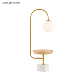 Opal Frosted Glass Asian Table Lamp Sphere Living Room Nightstand Light