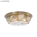 Opal Glass 6 - Bulb Brass Geometric Ceiling Light Fixture For Rural - Style Living Room