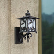 Opal Glass Black Sconce Shade Lantern - Countryside Wall Lighting With Leaf Design
