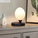 Opal Glass Egg Shell Night Light Macaron Lamp - Single-Bulb Table Stand For Bedside Pink/Blue/Yellow