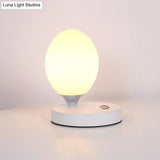 Opal Glass Egg Shell Night Light Macaron Lamp - Single-Bulb Table Stand For Bedside Pink/Blue/Yellow