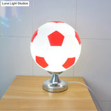 Opal Glass Football Table Light - Stylish 1-Head Sport Reading For Study Room