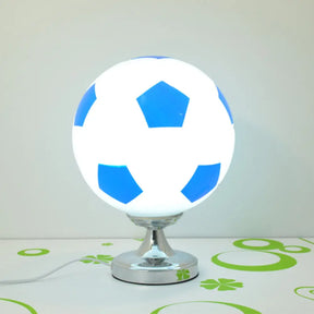Opal Glass Football Table Light - Stylish 1-Head Sport Reading For Study Room Blue