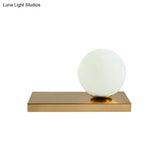 Opal Glass Global Table Lamp - Stylish 1 Light Modern Lighting With Gold Metal Base