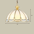 Opal Glass Gold Chandelier Umbrella Pendant Light Fixture For Dining Room 3 /