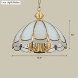 Opal Glass Gold Chandelier Umbrella Pendant Light Fixture For Dining Room