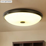Opal Glass Led Flush Mount Ceiling Light - Traditional Bedroom Lighting Black / 10