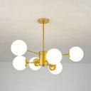 Opal Glass Living Room Ceiling Chandelier: Modern Minimalistic Suspension Lamp 6 / Gold